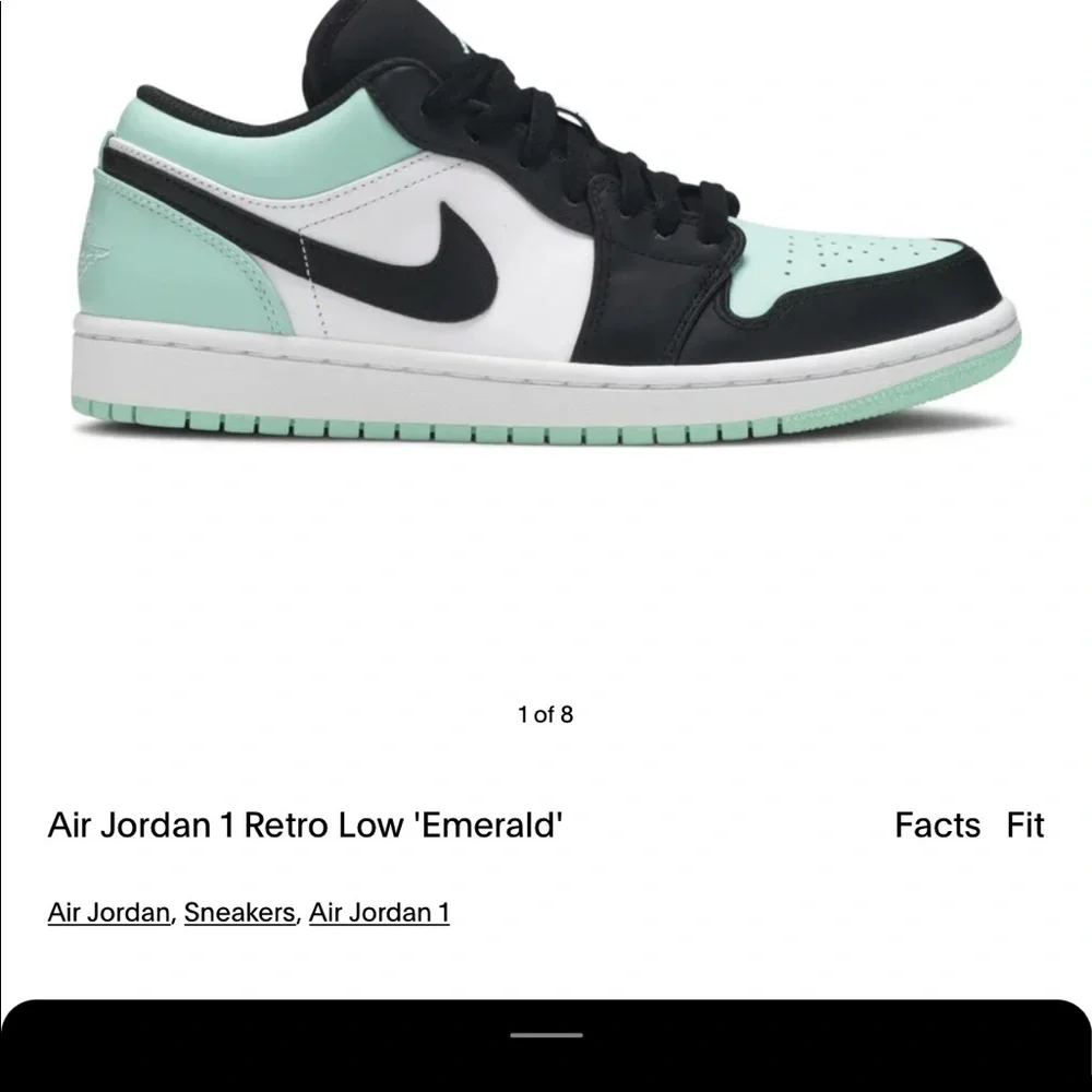 Air Jordan 1 Low Emerald Rise 553558-117 - Picture 5 of 12